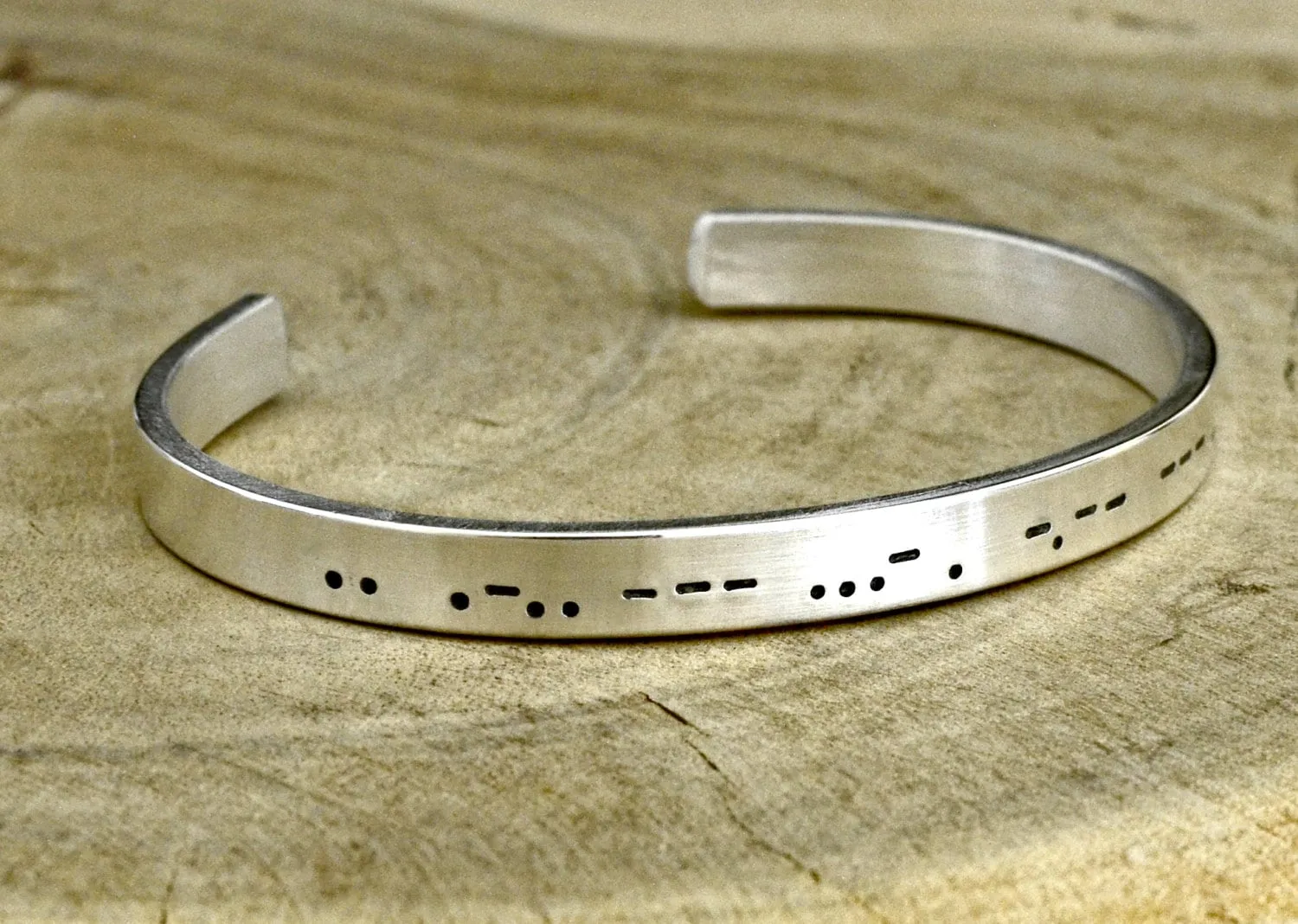 Personalized Morse code sterling silver bracelet