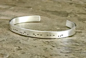 Personalized Morse code sterling silver bracelet