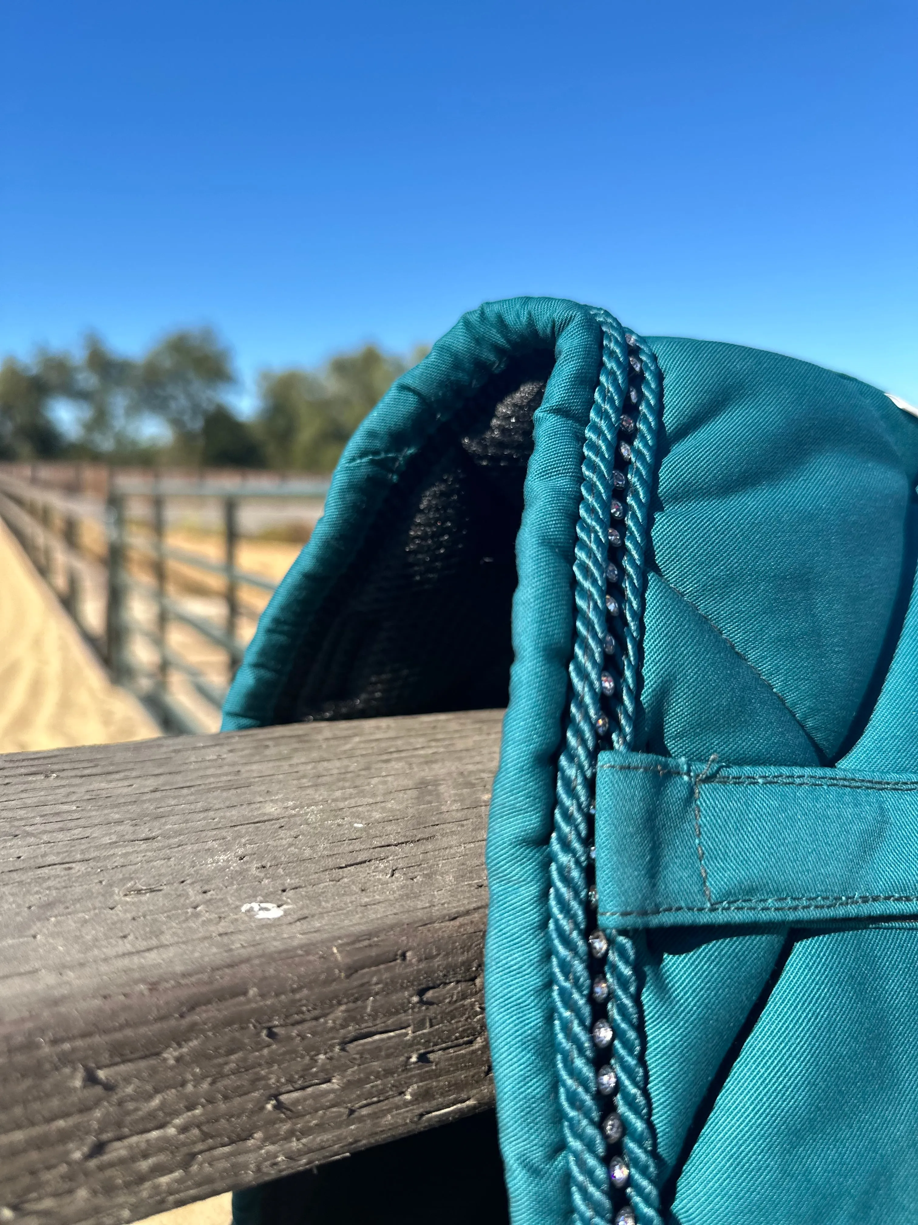 Petrol Blue Green Noble Crystal Jump AP Saddle Pad