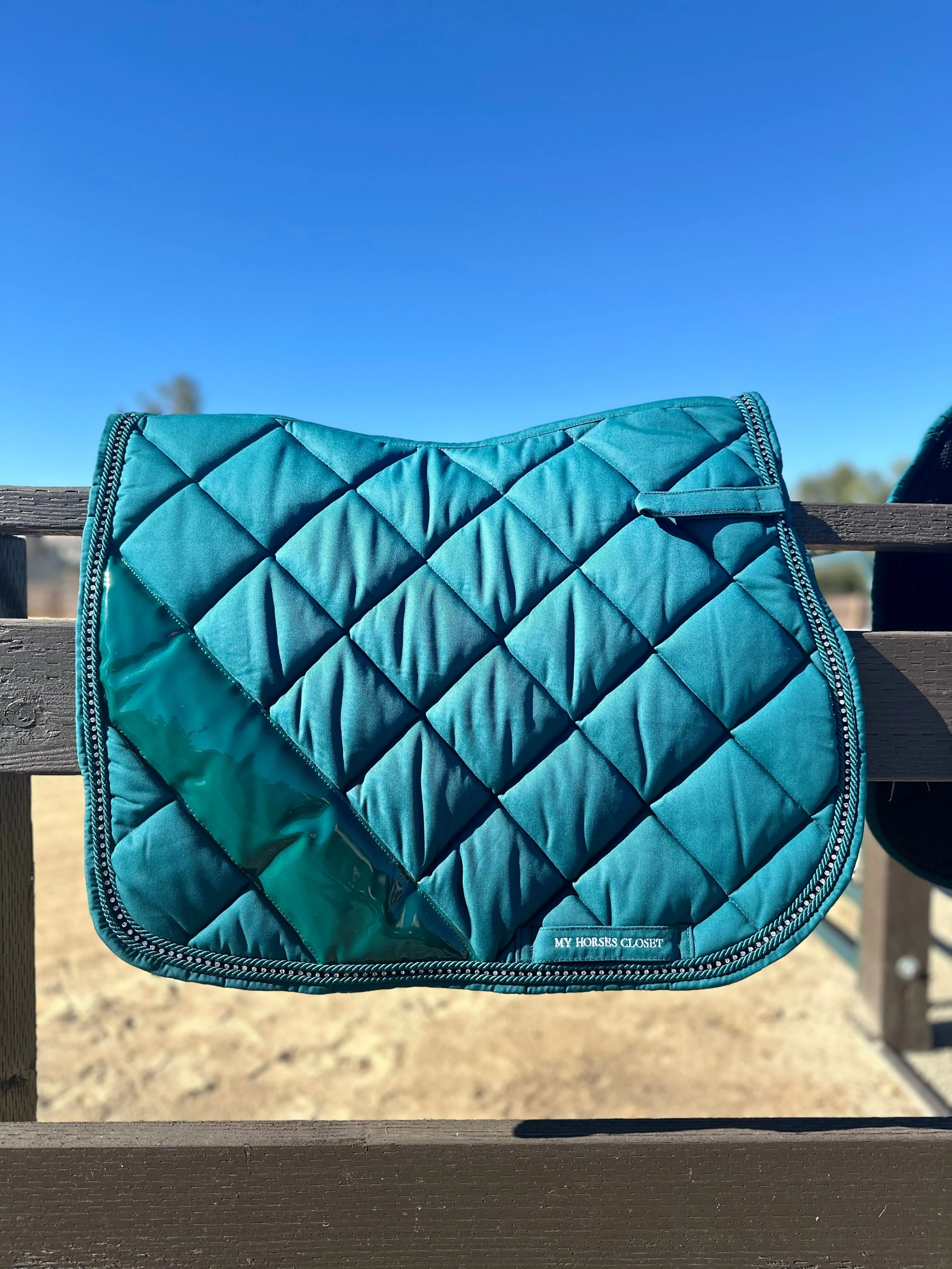 Petrol Blue Green Noble Crystal Jump AP Saddle Pad