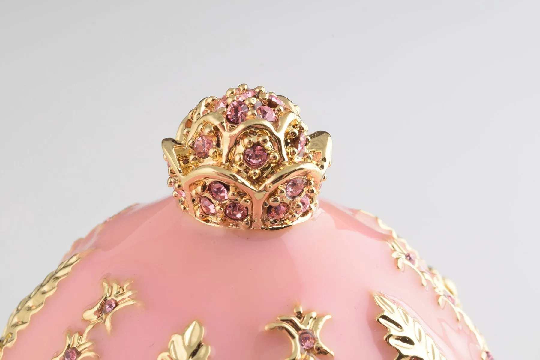 Pink Carousel Faberge Egg with White Royal Horses