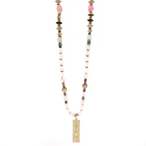 Power Of Love Evil Eye Protection White Beaded Necklace