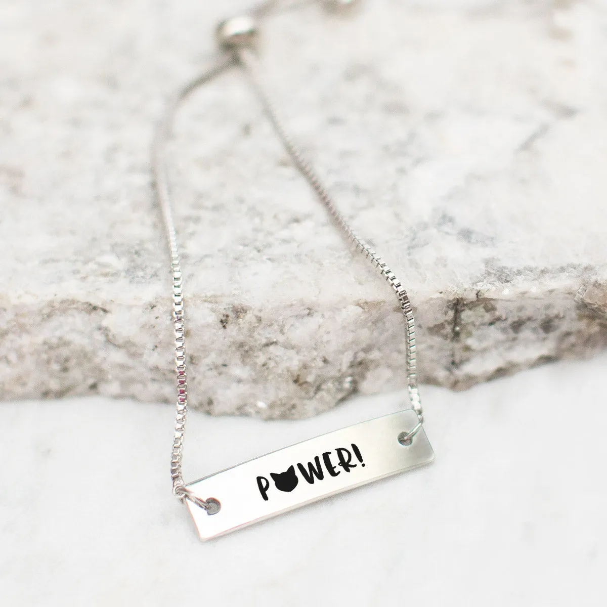 P*ssy Power! Silver Bar Adjustable Bracelet