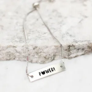 P*ssy Power! Silver Bar Adjustable Bracelet