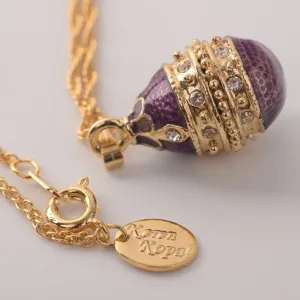 Purple & Gold Egg Pendant Necklace