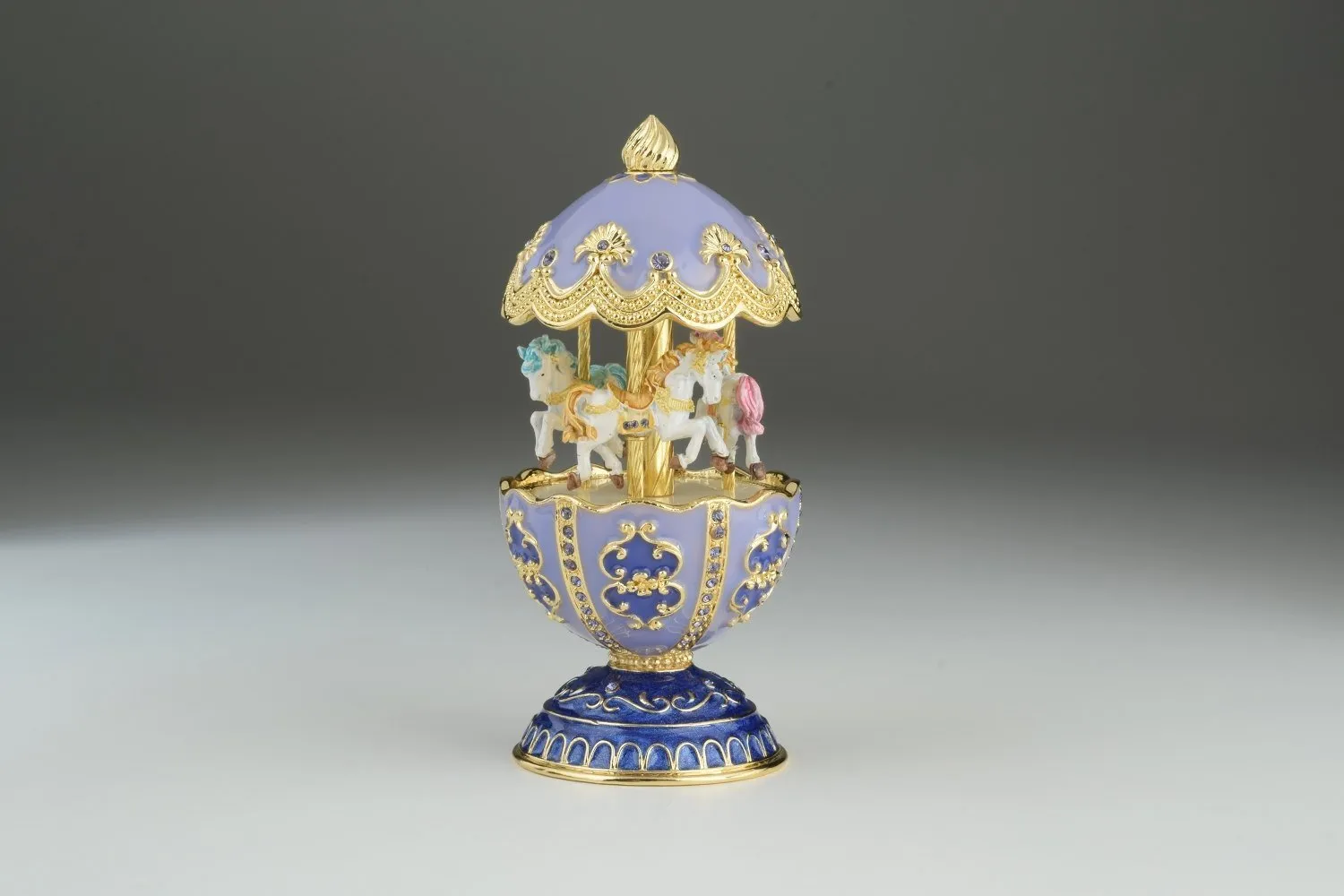 Purple Carousel Egg with White Royal Horses
