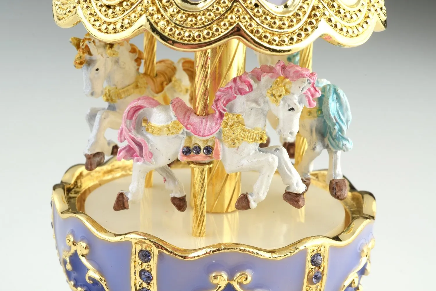 Purple Carousel Egg with White Royal Horses