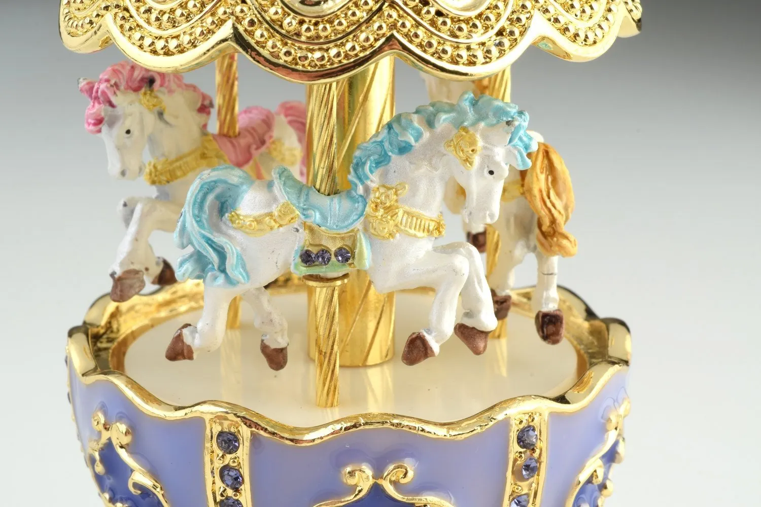 Purple Carousel Egg with White Royal Horses