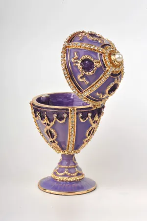 Purple Faberge Egg with Pearl on top