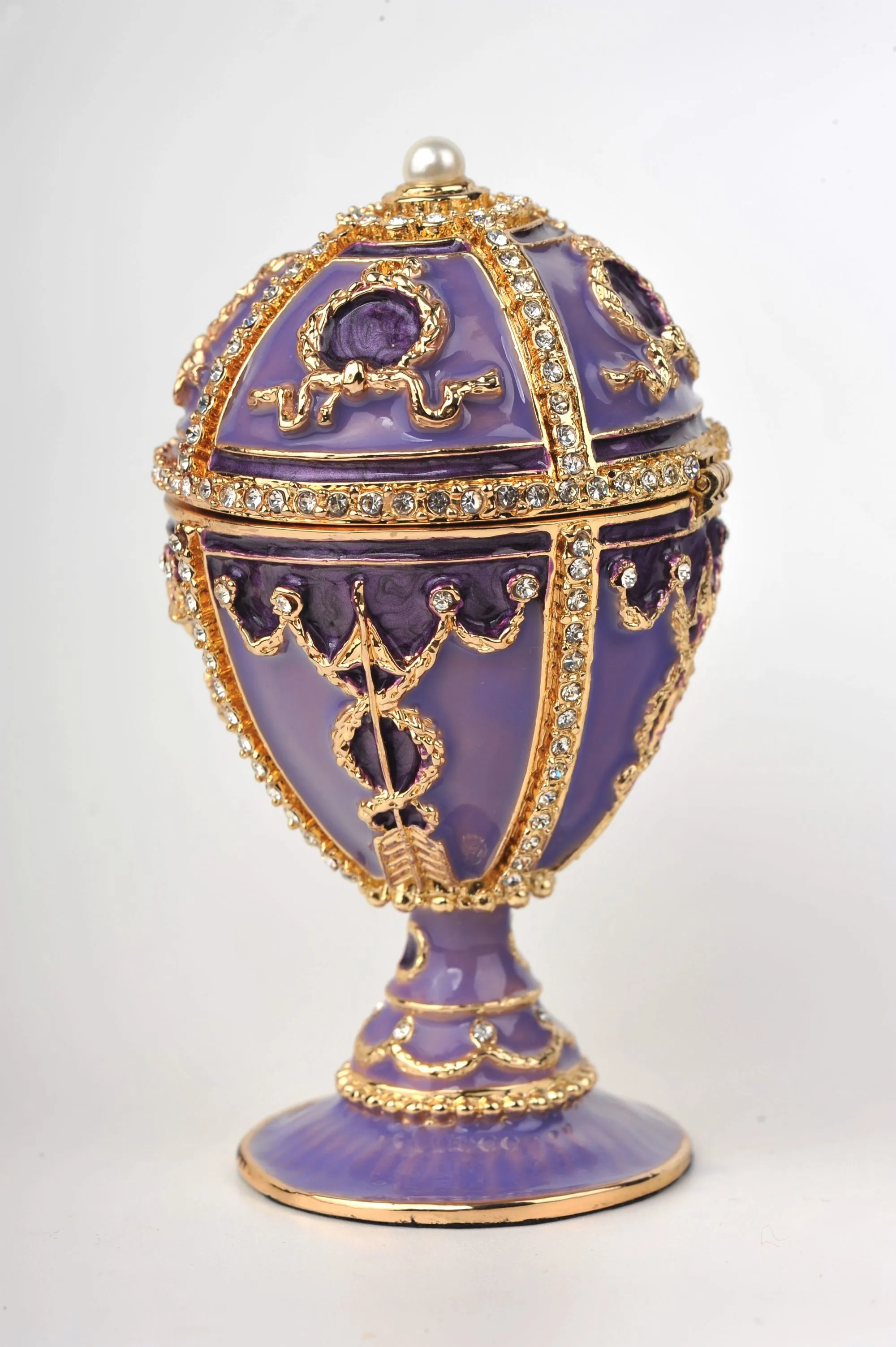 Purple Faberge Egg with Pearl on top