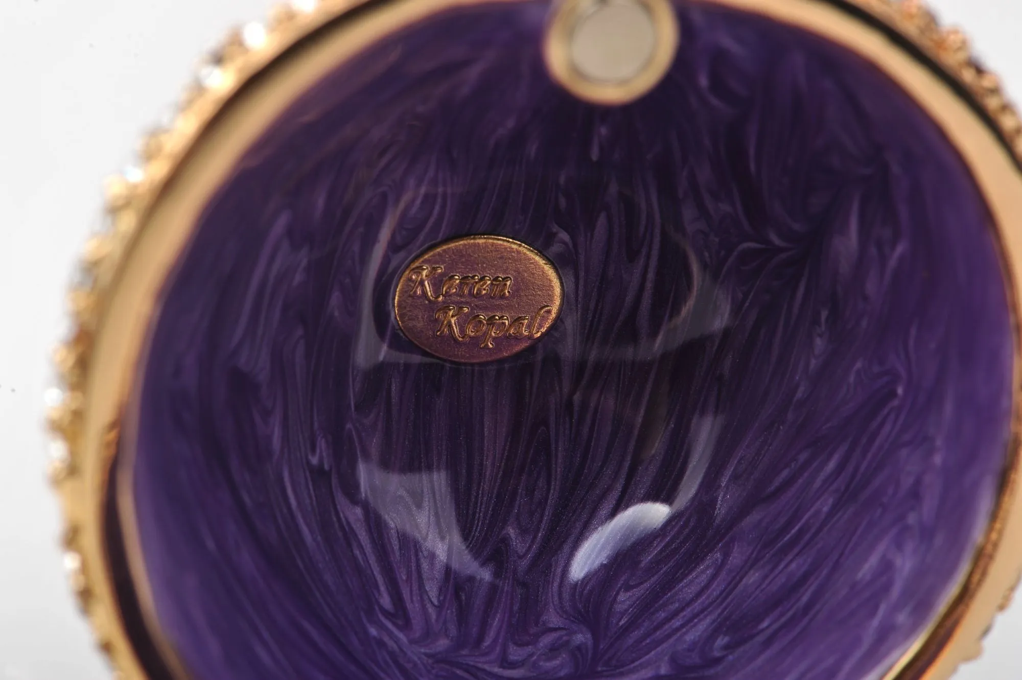 Purple Faberge Egg with Pearl on top