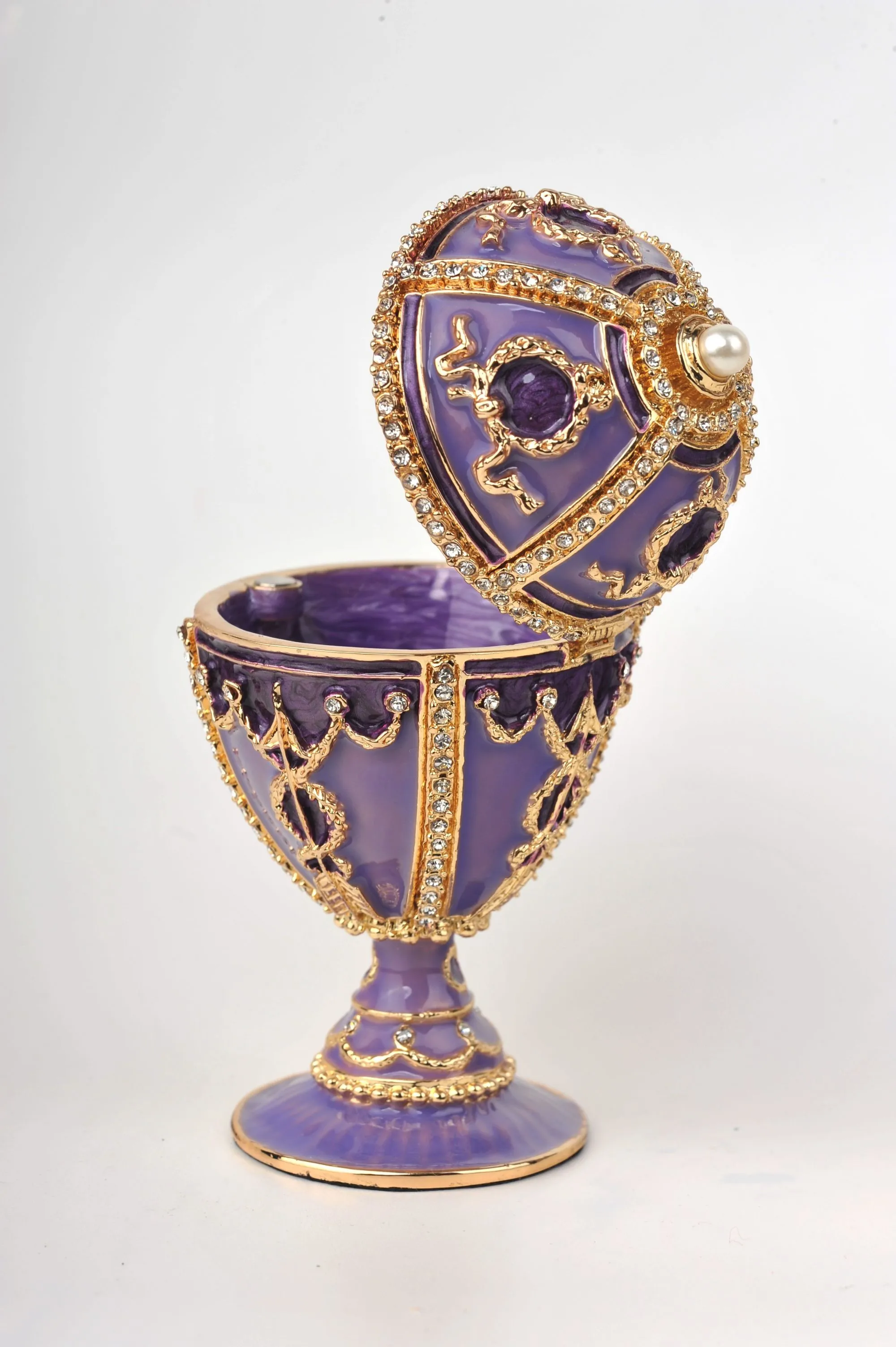 Purple Faberge Egg with Pearl on top