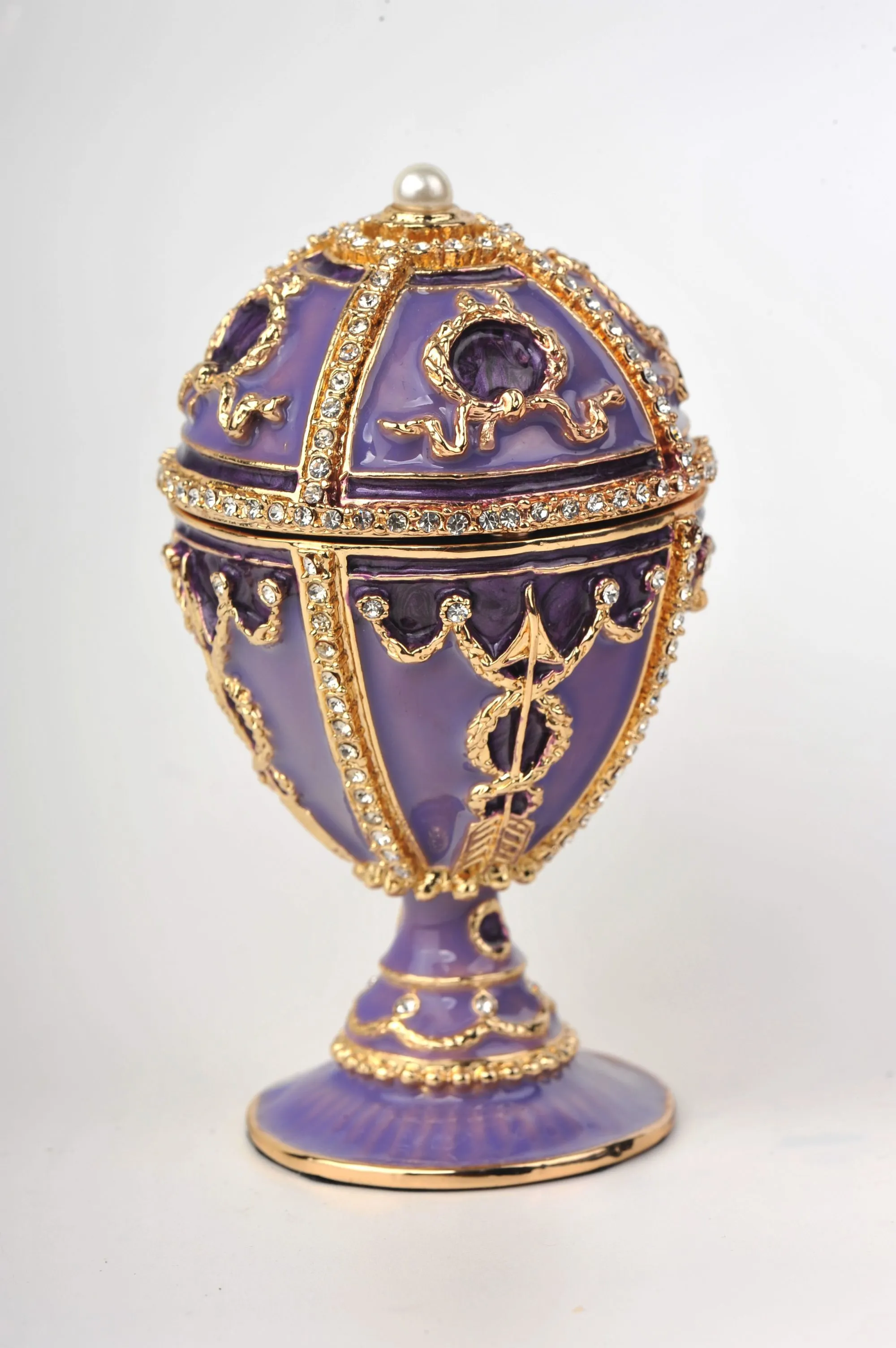 Purple Faberge Egg with Pearl on top
