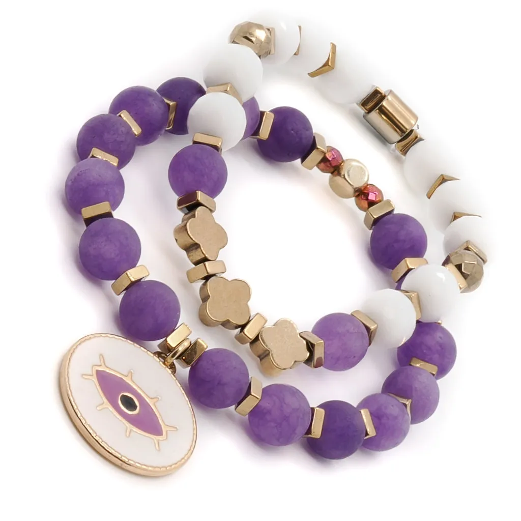 Purple Romantic Bracelet Set