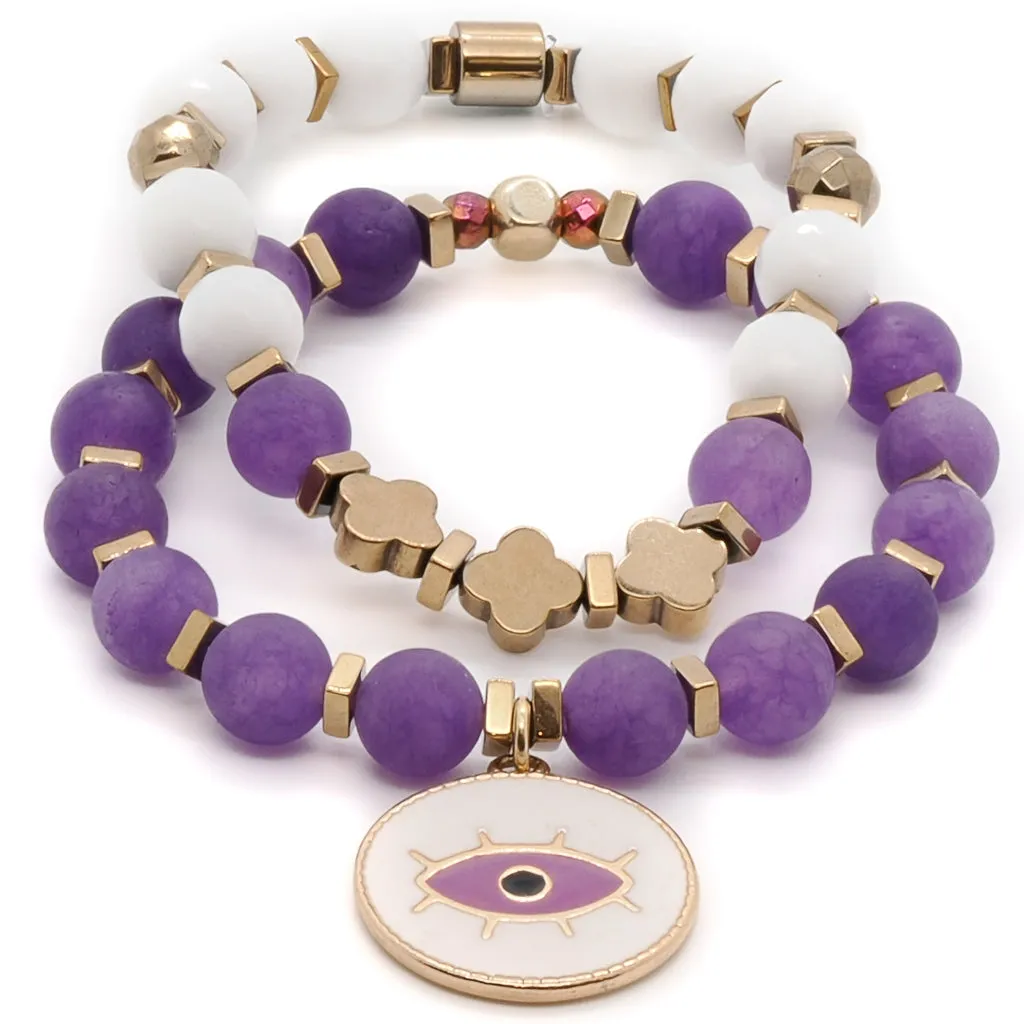 Purple Romantic Bracelet Set