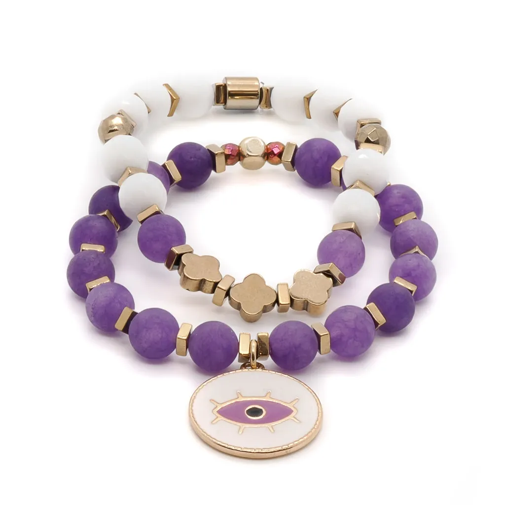 Purple Romantic Bracelet Set