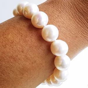 "Lovely Lady Balls" 8" Bracelet - Pearls, Sterling Silver