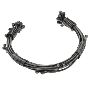 Real Solid 925 Sterling Silver Cuff Bracelet Braided Silver Wire Punk Jewelry Open Bangle Handmade