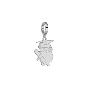 Rebecca My World Silver Graduation Owl Charm