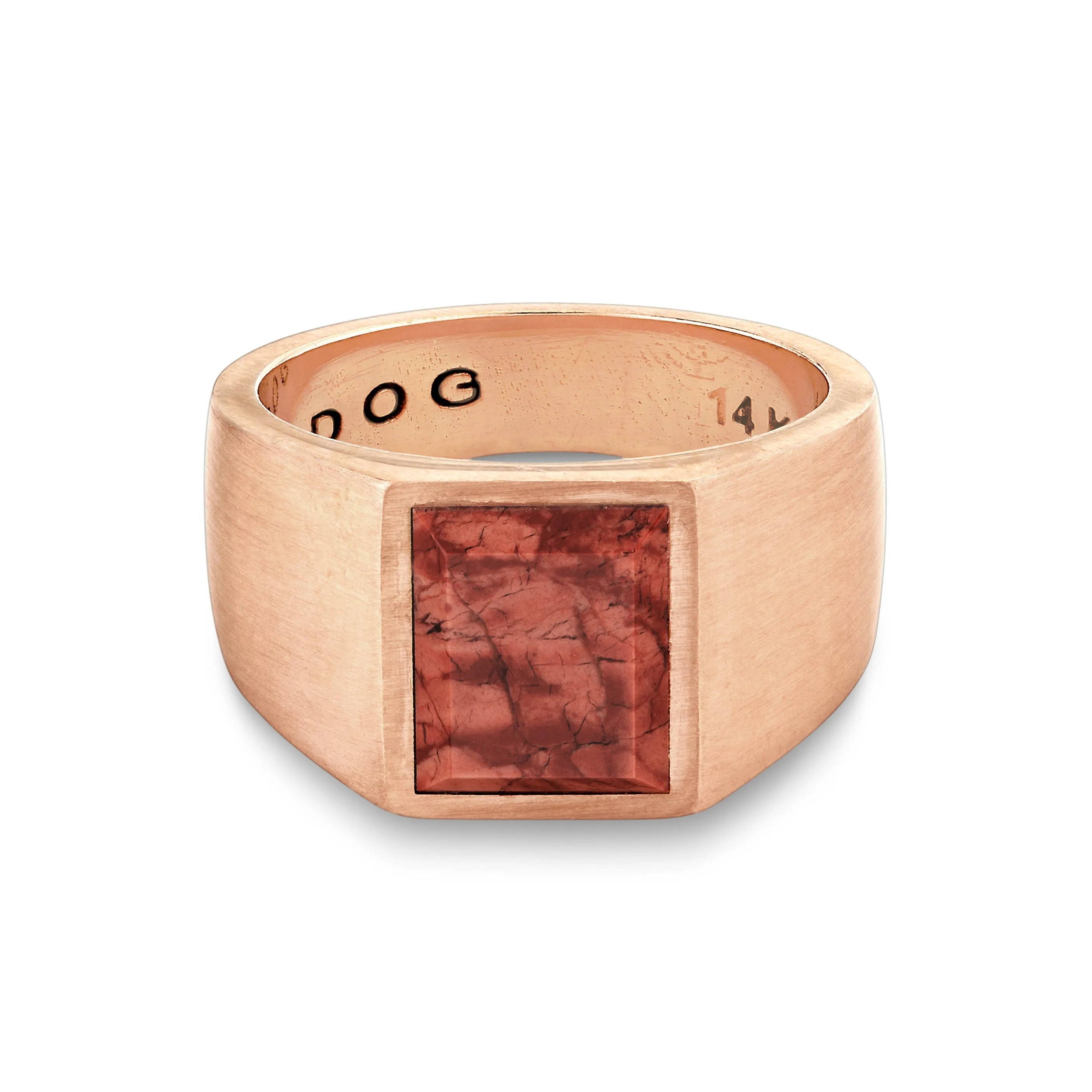 Rectangle Inlay Signet Ring, 12mm