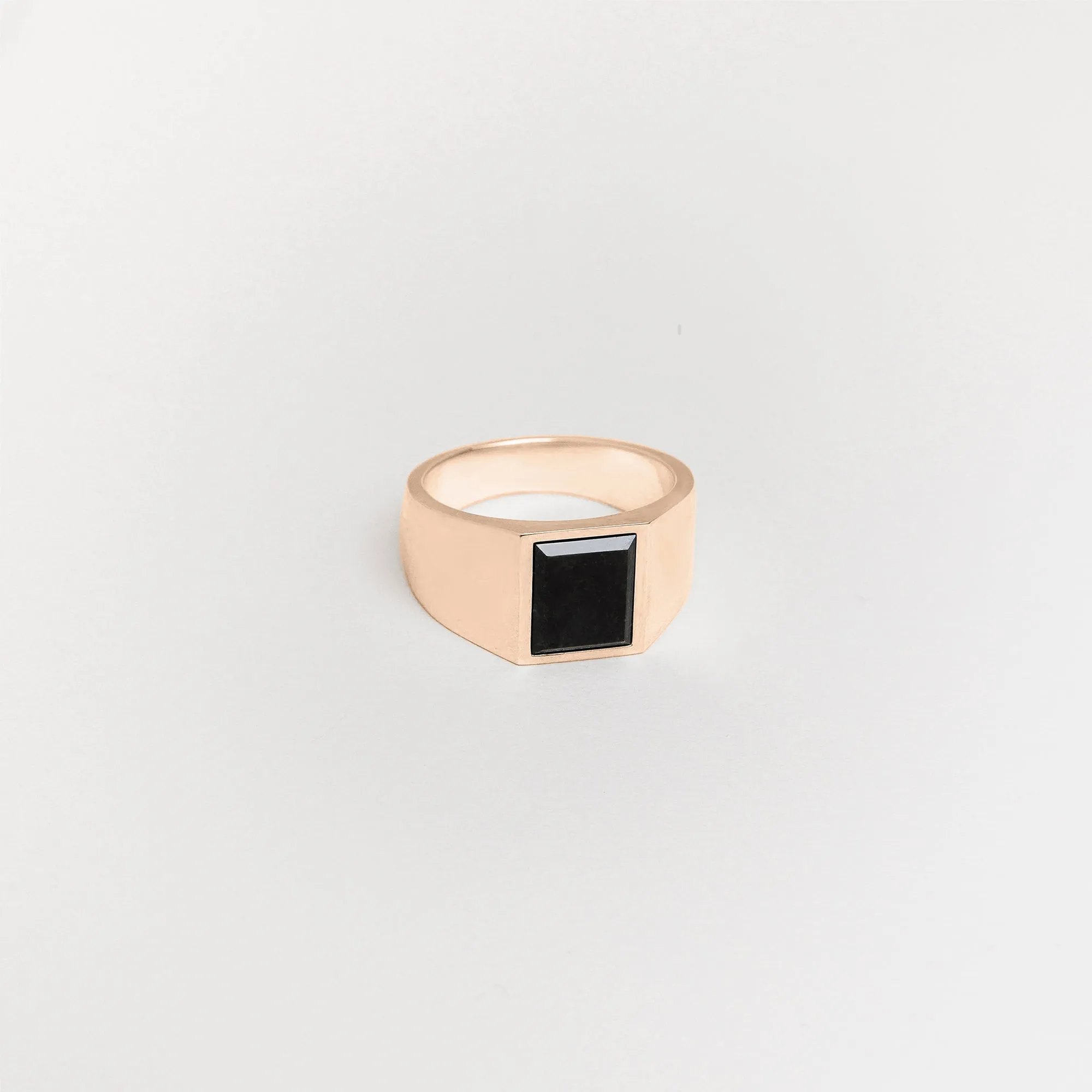 Rectangle Inlay Signet Ring, 12mm