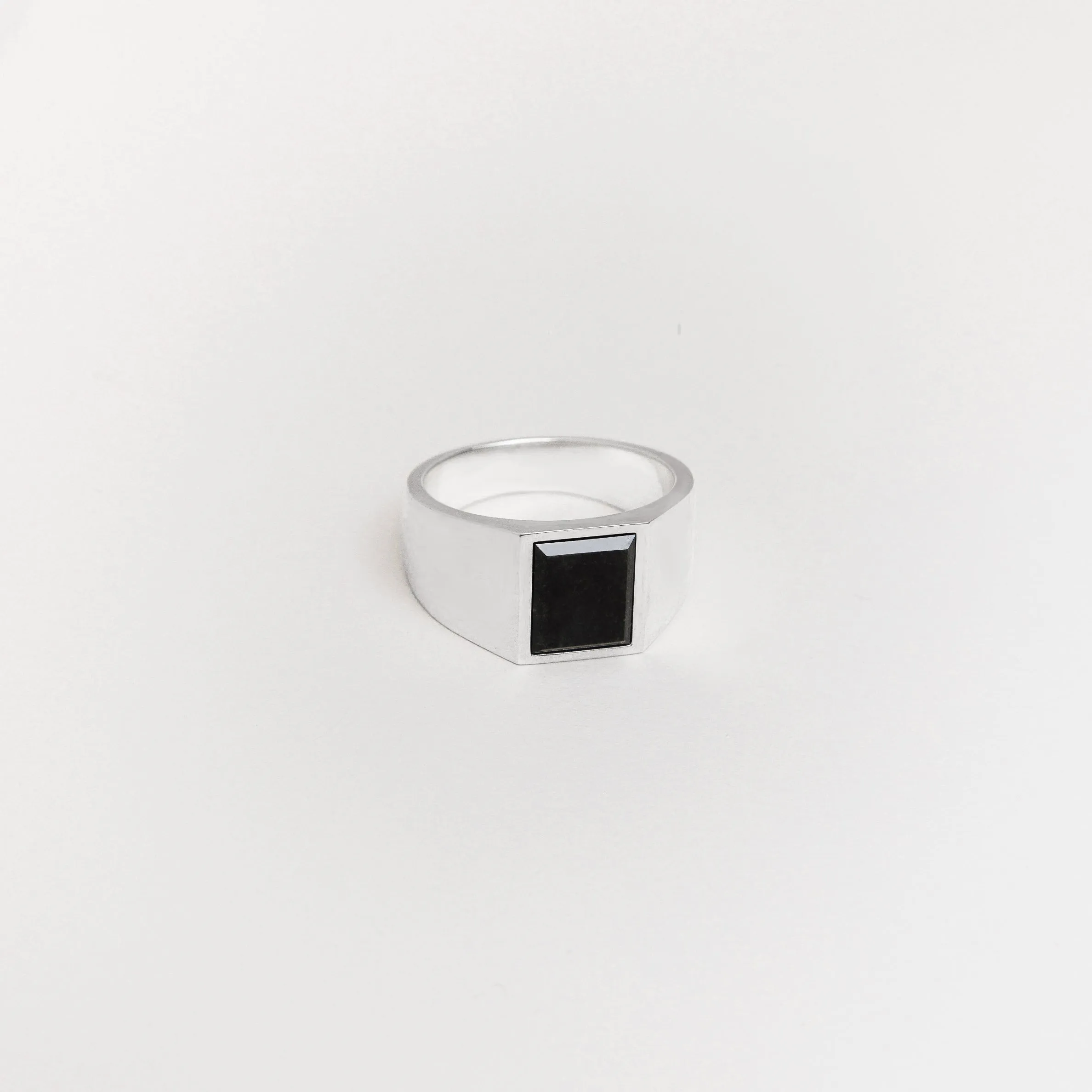 Rectangle Inlay Signet Ring, 12mm