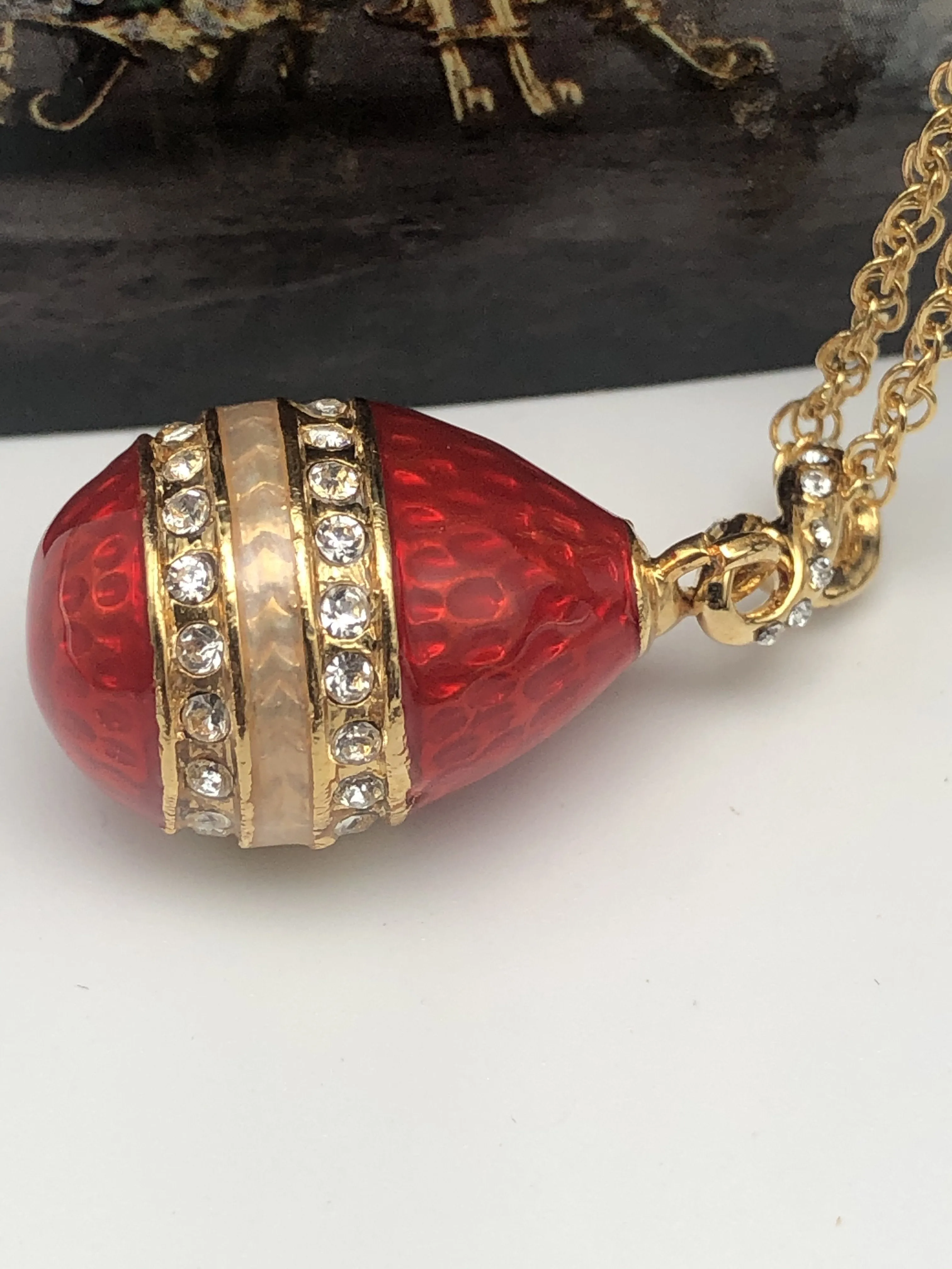 Red Egg Pendant Necklace