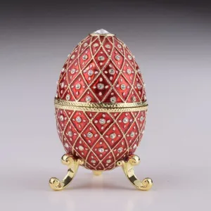 Red Faberge Egg with Horse Carousel Surprise Inside