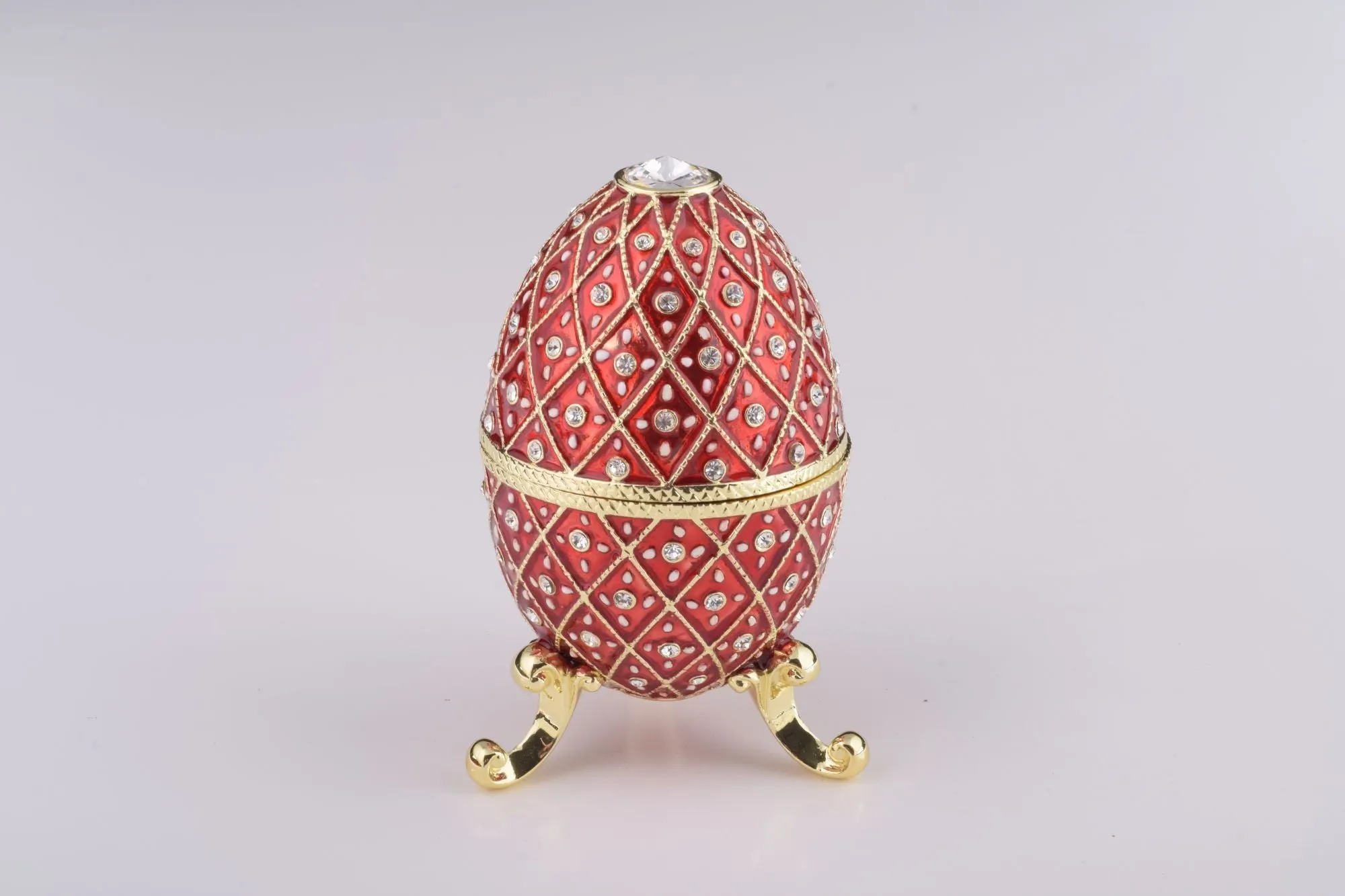 Red Faberge Egg with Horse Carousel Surprise Inside