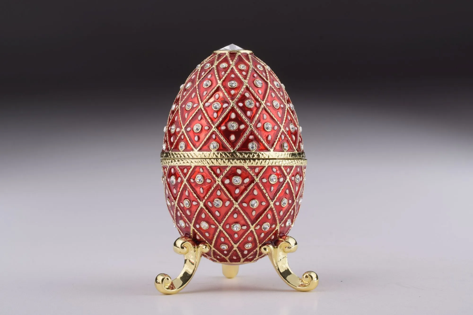 Red Faberge Egg with Horse Carousel Surprise Inside