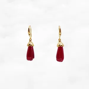 Red Jade Orchid Earrings