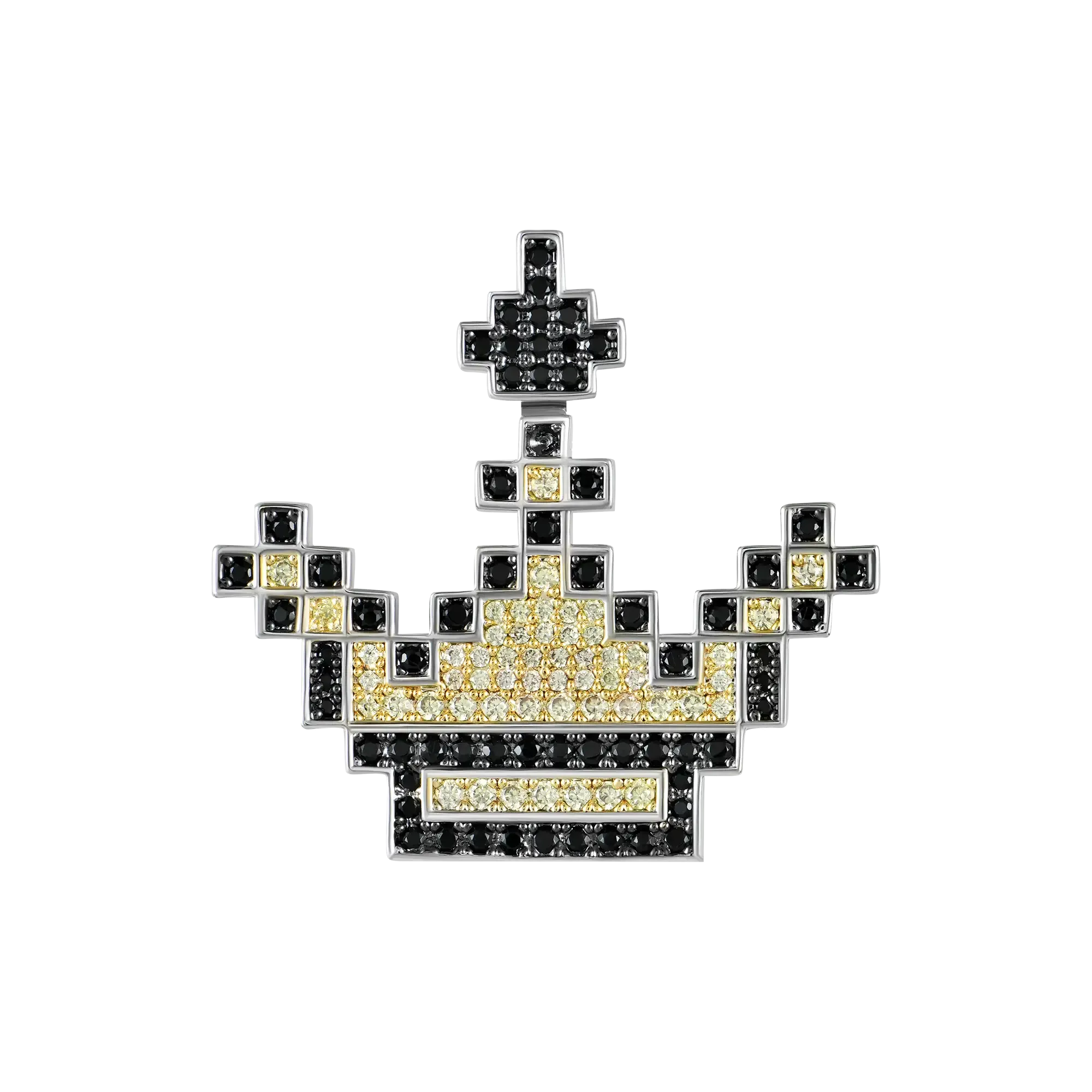 Retro Pixel Crown Pendant