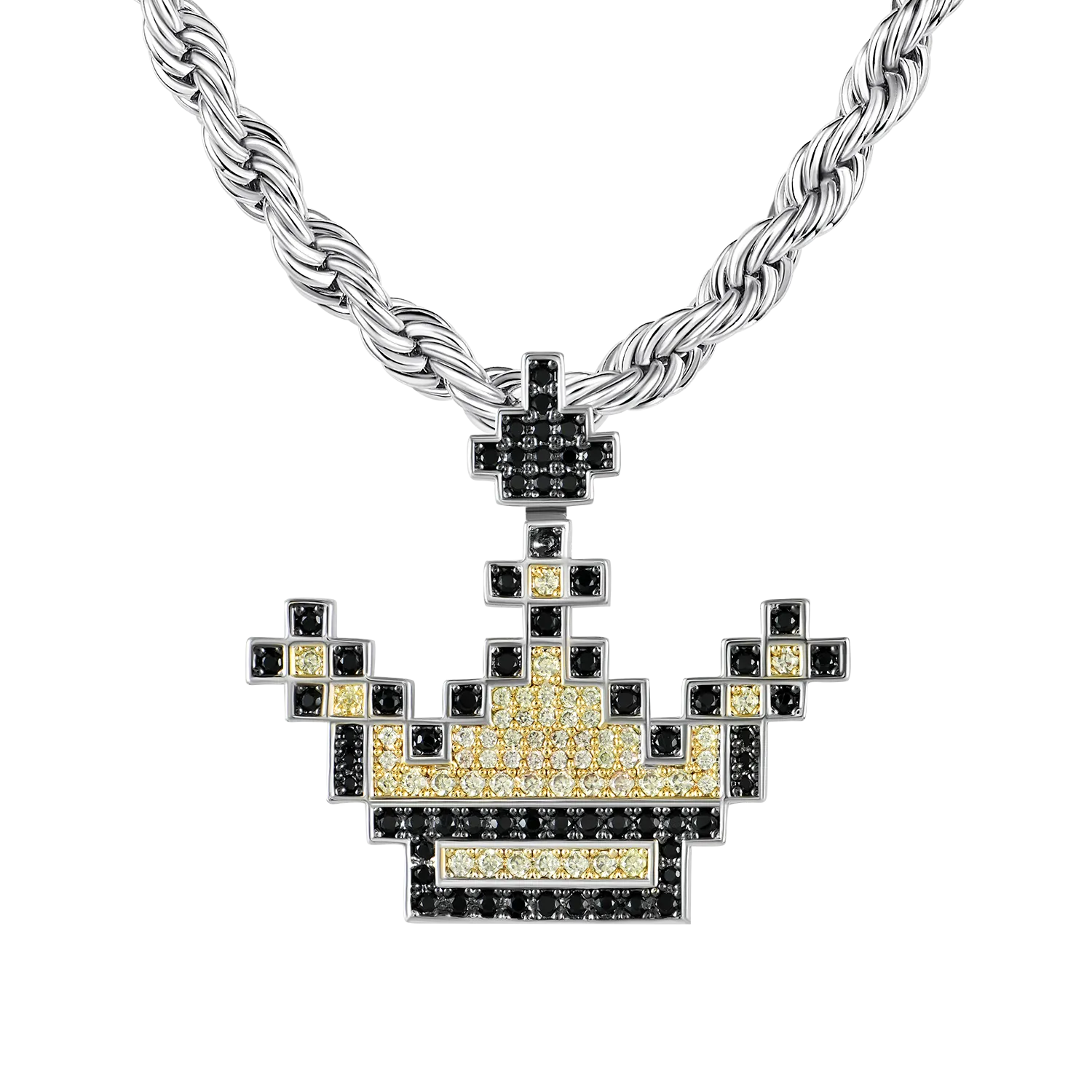 Retro Pixel Crown Pendant