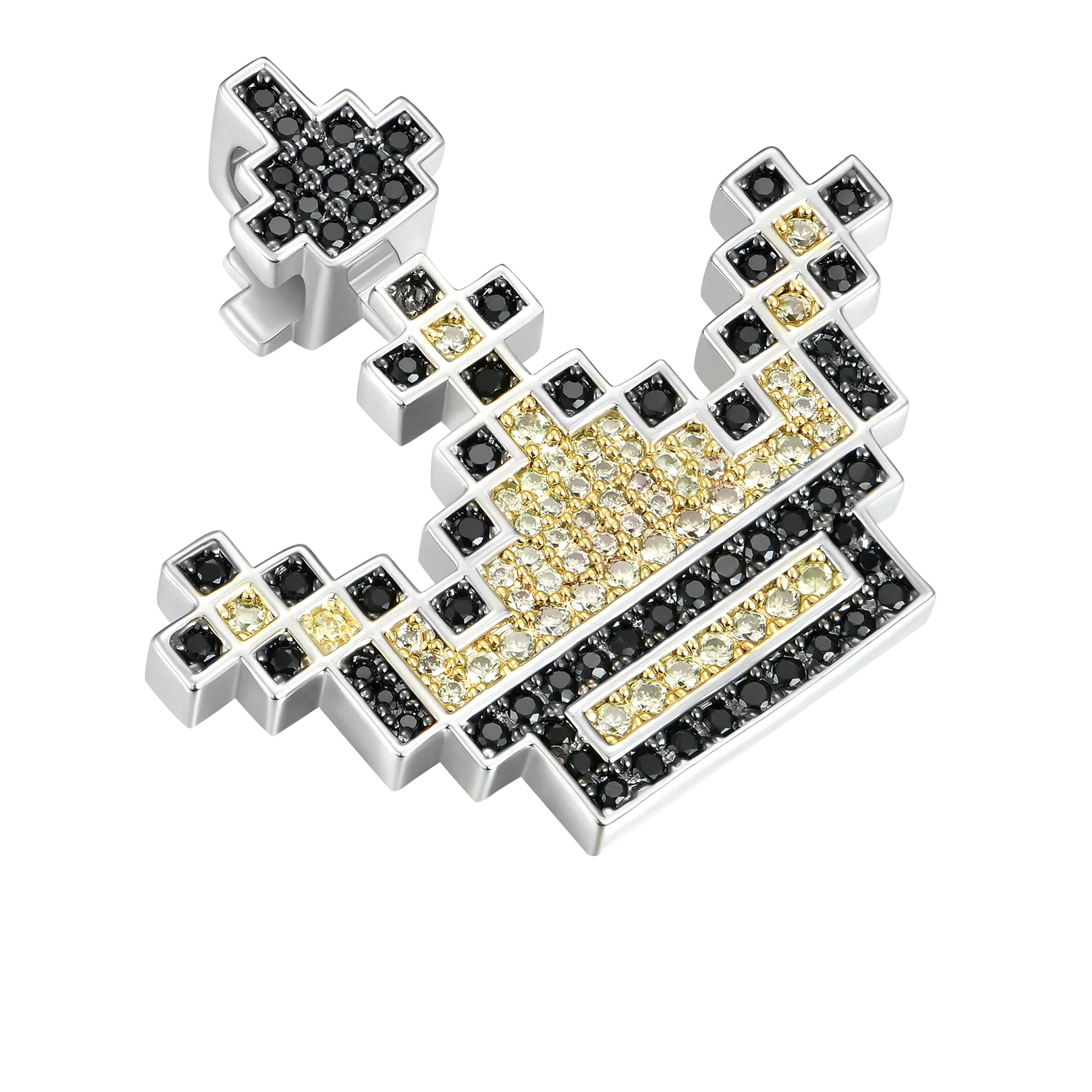 Retro Pixel Crown Pendant