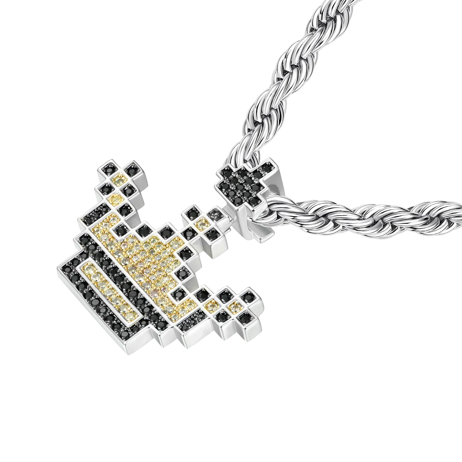 Retro Pixel Crown Pendant