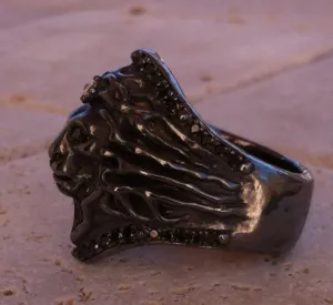 Ring - Sterling Silver Diamond Pave Lion