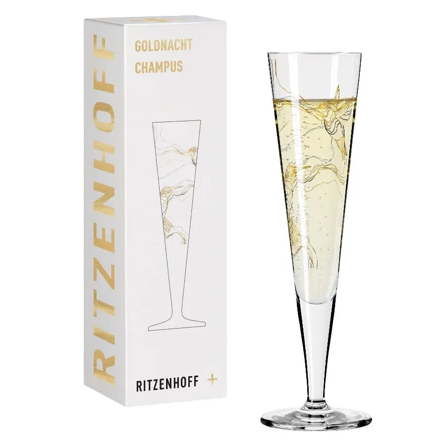 Ritzenhoff Gold Night Champagne Glass Benzoni 200ml 1078278