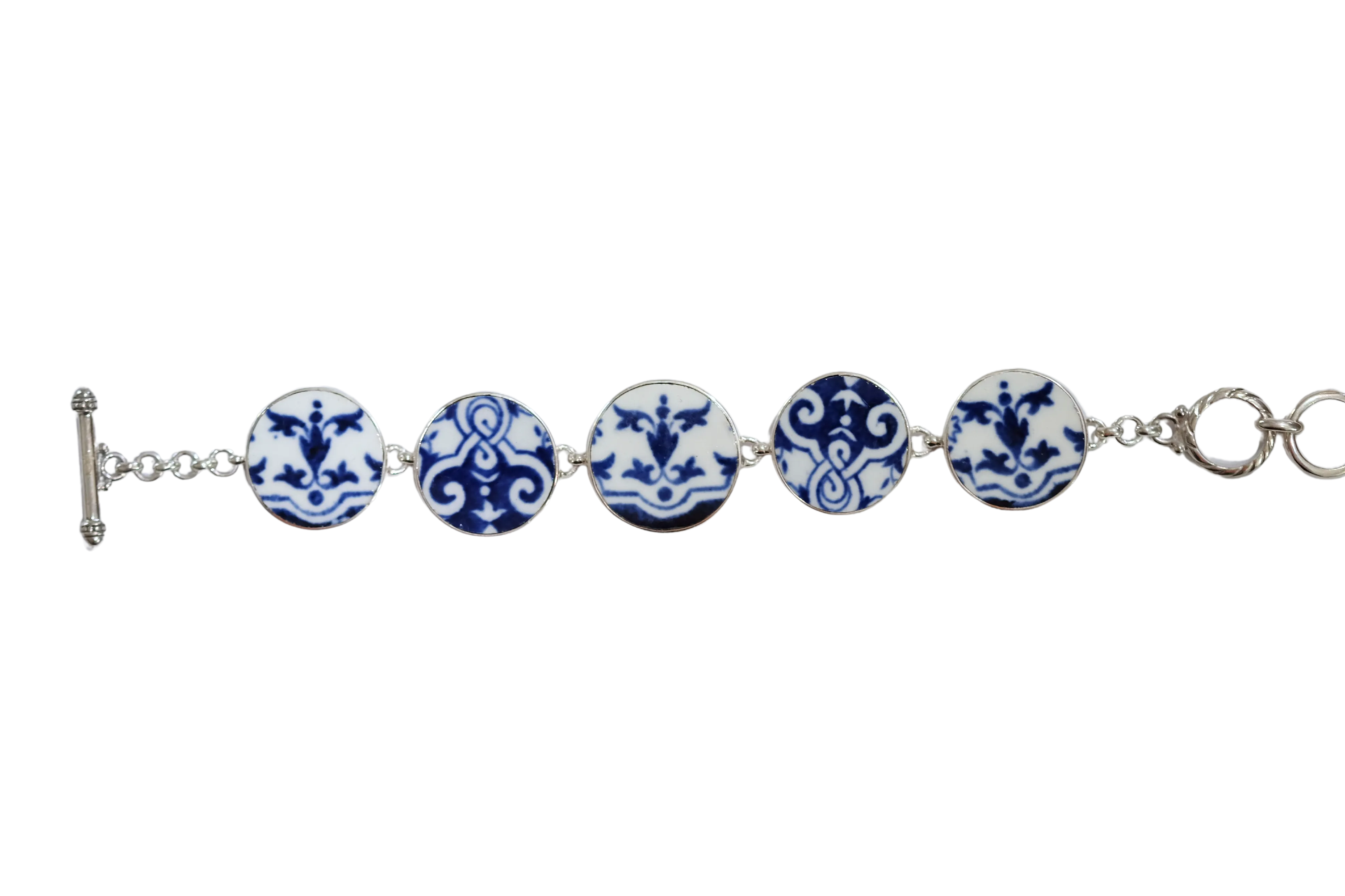 Round Blue and White Bracelet