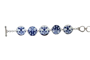 Round Blue and White Bracelet