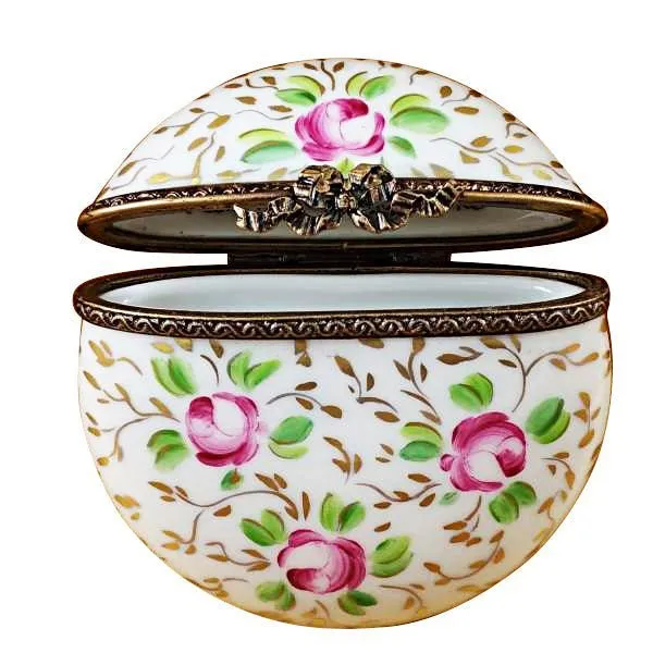 Round with Gold and Pink Flowers