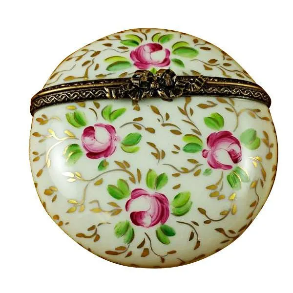 Round with Gold and Pink Flowers