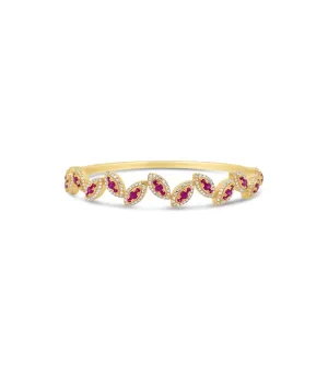 Ruby & Diamond Marquise Bangle