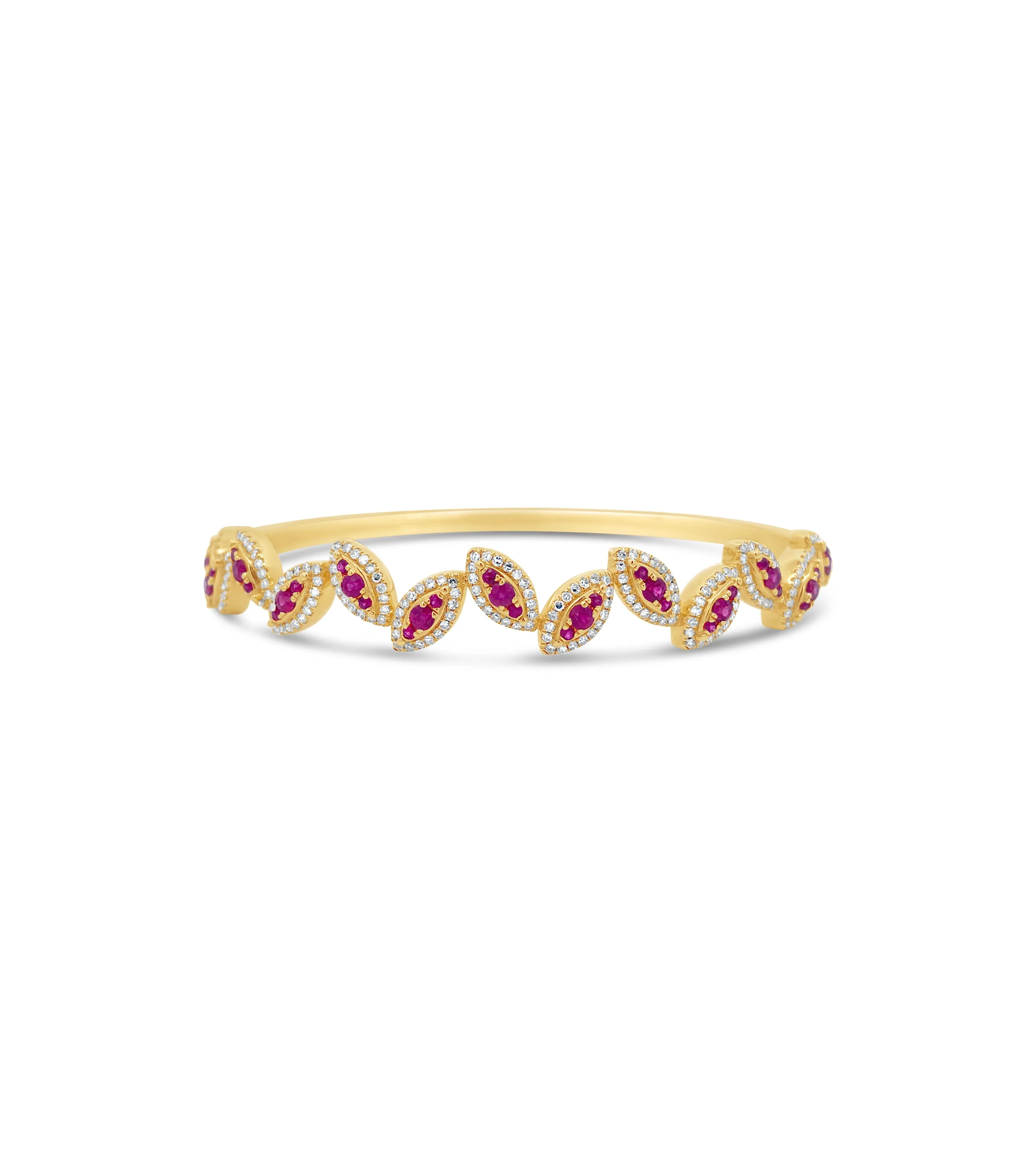 Ruby & Diamond Marquise Bangle