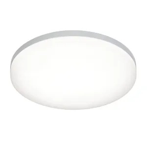 Saxby 54479 Noble 300mm round flush IP44 22W Opal pc & silver effect paint 22W LED module (SMD 3014) Cool White