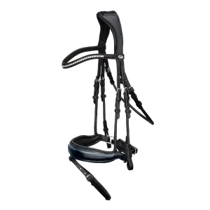 Schockemohle Malibu Bridle Black Patent with White & Silver