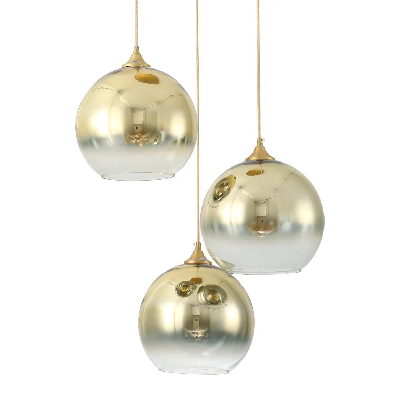 Sculptural Glass Globe Pendant | Metallic Ombre