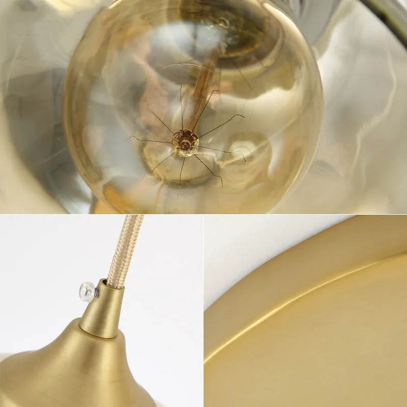 Sculptural Glass Globe Pendant | Metallic Ombre