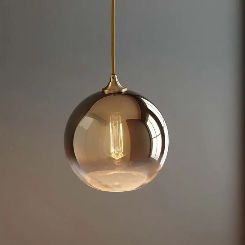 Sculptural Glass Globe Pendant | Metallic Ombre