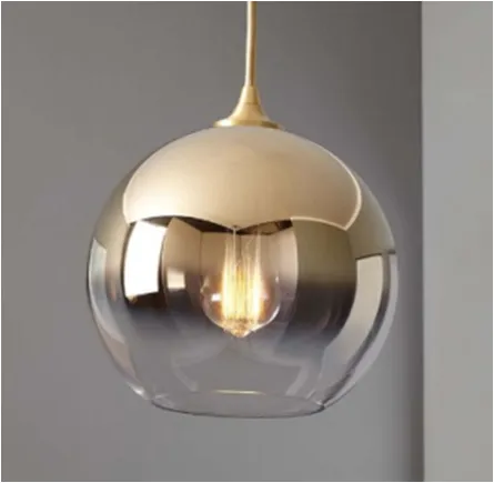 Sculptural Glass Globe Pendant | Metallic Ombre