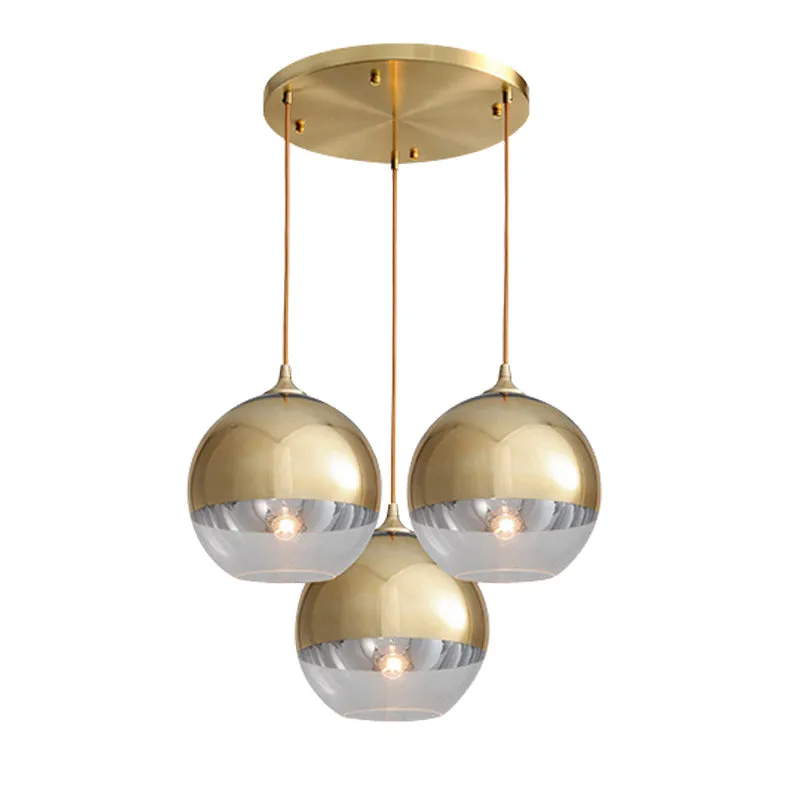 Sculptural Glass Globe Pendant | Metallic Ombre